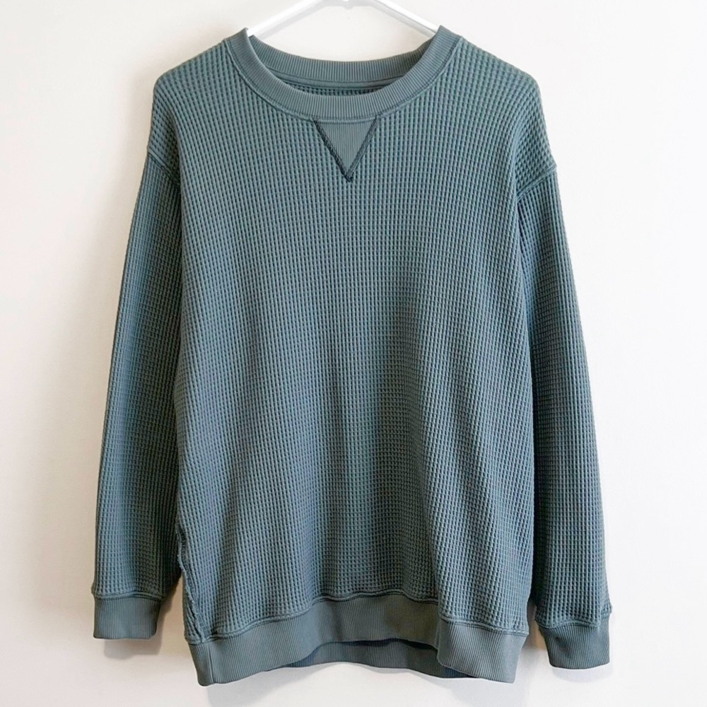 Aerie Oversized Waffle Crewneck Pullover